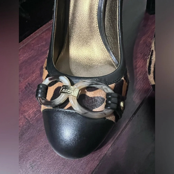 COACH Animal Leopard Cheetah Print Calf Pony Hair Leather Jeweled Pump Heels 8.5 - Picture 5 of 9